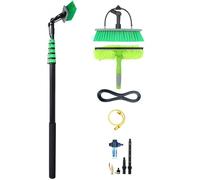 YFSMBD Perche Télescopique Nettoyage Panneaux solaires, Extensible à 9 metres, Brosse Telescopique toiture avec Raclette & Tuyau Intérieur Balai telescopique pour Toit, Camions et Voitures