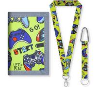 YFTRFR 1 portefeuille de sport en toile à trois volets pour enfants, portefeuille de poche avec ruban adhésif, sac de transport d'argent cool pour adolescents, pochette tour de cou, poche à fermeture