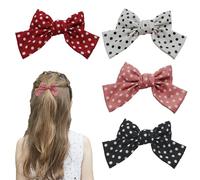 YFTRFR 4 Pièces Pince à Cheveux Nœud, Accessoire éLéGant Doux Satin Soyeux Agrafe Métallique pour Filles et Enfants, Mariage, Fête d'anniversaire, Tenue Quotidienne, Cadeau(4 Couleur)