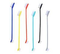 YFTRFR 6 Pièces Brosse à Dents pour Animaux, Double tête à Long Manche Soins Dentaires Nettoyage Améliore l'hygiène Buccale pour Chiens et Chat, Petits, Moyens et Grands Anima(6 Couleur)