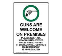 YFULL Plaque verticale en métal avec inscription en anglais « Welcome On Premises » - Blanc - 20 x 30 cm