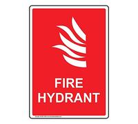 YFULL Plaque verticale en métal phosphorescente avec inscription « Fire Hydrant » - 20,3 x 30,5 cm - Rouge