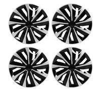 YFWOKSL enjoliveurs, enjoliveurs de Voiture, 4 pièces enjoliveurs 15 Pouces enjoliveurs de Roue, enjoliveurs Noirs et argentés, Housse de Protection de Jante complète Universelle de Remplacement pou