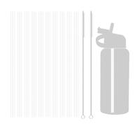 YFYWINSH 10 Pailles Rechange Compatibles avec Tasses Stanley 40 Oz Et 30 Oz Avec 2 Brosse De Nettoyage, Transparentes, Sans BPA, Set De Pailles De Rechange pour Les Verres À Boire Stanley's (24.7 Cm)