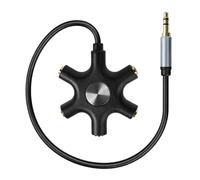YFYWINSH Adaptateur Multi-Casques 5 Prises, Double Prise Jack 3,5 mm, avec Répartiteur Intégré, Compatible avec Smartphones et Tablettes pour Connecter Jusqu'à Cinq Appareils et Mixer l'audio