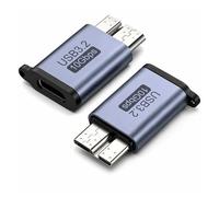 YFYWINSH Adaptateur USB C vers Micro B (Lot de 2), 10 Gbps USB 3.0 | Adaptateur disque dur USB C, Convertisseur USB C Micro B pour HDD Toshiba Seagate WD, avec Porte-Clés Portable