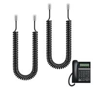 YFYWINSH Lot de 2 Cable Telephone Fixe RJ9 4P4C 3 Mètre, Combiné Téléphone Bureau Flexible Spiralé, Adaptateur Fil Telephone pour Box AT&T Cisco NEC Rolm ITT TI, Usage Maison et Bureau, PVC