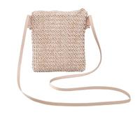 YFZCLYZAXET Sac De Plage en Paille Femmes Mode Sac De Paille Rotin Tissé Sac À Main Bandoulière Sac De Messager Tresse Petit Sac À Main Carré Boho Plage Beige