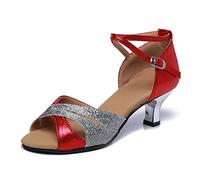 YFZHF Femmes Chaussures de Danse de Salon Femmes Latine Salsa Bachata Performance Chaussures de Danse Semelle en Caoutchouc Chaussures de Danse