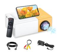 YG300 Mini projecteur Portable,Videoprojecteur Full HD 1080P à Faible Bruit pour Le cinéma à Domicile,projecteur de Film extérieur Compatible avec PC/DVD/Phone/HDMI/USB/Audio,Rétroprojecteur (Jaune)