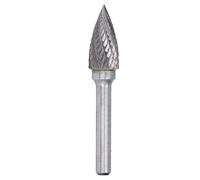 YG8 Carbide Revolving File Burr | 2 Cut Pointed Arc Shape for Metal/Wood/Jewelry | 6mm Shank Die Grinder Bit GX1225 | 8X Resilient vs HSS Tools