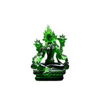 YGAKX Sculptures Statue Decoration Interieur Bouddha Statuette La Statue Verte de Bouddha tantrique de Tara protège la décoration de culte à la Maison du Bouddhisme tibétain