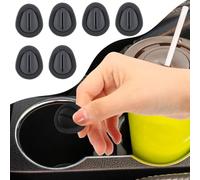 Ygapuzi 6PCS Limiteur de Position pour Porte-gobelet de Voiture, stabilisateur de Bouteille d'eau de Voiture en Silicone avec Auto-adhésif, Accessoires d'intérieur de Voiture universels pour (Noir)
