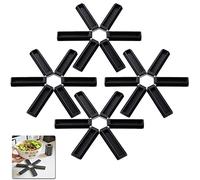 Ygapuzi Coussin d'isolation Thermique Pliable,Tapis de Dessous de Plat mesa isolé antidérapant,sous-Verres de Table Tapis de Vaisselle napperon pour casseroles Chaudes à Manger Gadgets (Paquet de 4)