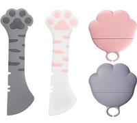 Ygapuzi Ensemble de Fournitures pour Aliments pour Animaux de Compagnie Couvercle de boîte en Silicone Universel de Chat 2 - en - 1 Spatula Chien Patte cuillère Chat Alimentation pour (Chat Bleu)