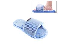 Ygapuzi Épurateur de pieds de douche,nettoyeur de pieds en silicone souple avec ventouses antidérapantes, pantoufle exfoliante pour masseur de pieds et apaise les pieds fatigués pour - 1 pièces (Bleu)
