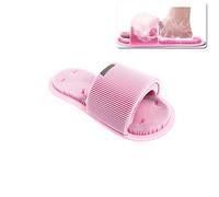 Ygapuzi Épurateur de pieds de douche,nettoyeur de pieds en silicone souple avec ventouses antidérapantes, pantoufle exfoliante pour masseur de pieds et apaise les pieds fatigués pour - 1 pièces (Rose)