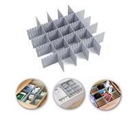 Ygapuzi Lot de 8 séparateurs de tiroir réglables en plastique pour placard, bureau, cuisine, commode, outils de maquillage, sous-vêtements, chaussettes (gris)