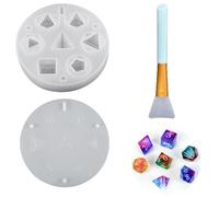 Ygapuzi Moule à dés en silicone, DND Dice Moule en résine époxy avec 7 cavités pour dés stéréoscopiques standard de qualité alimentaire pour la fabrication de dés, pour les amateurs de dés de jeux de