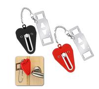 Ygapuzi Serrure de porte portable, casier à loquet de porte amovible à 2 trous pour les voyages, serrure supplémentaire de porte solide pour plus d'intimité et de sécurité à l'hôtel (Rouge/Noir)