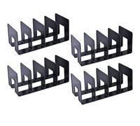 Ygapuzi trieurs de dossiers en acrylique, 4 grandes fentes, organisateur de bureau, organisateur de porte-dossiers de bureau, support de rangement de pour livre (Noir)