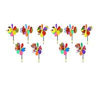 YGBWAOV 10 Pièces Séries Moulins à Vent Coloré Vent Spinner 3D Animal Moulinet Ornement de Jardin