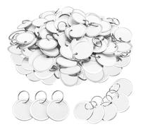 YGBWAOV 180 PCS Métal Rim Tags Porte-Clés Ronds en Papier pour Clés de Voiture et Clés de Porte, Blanc & Argent