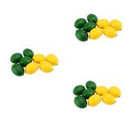 YGBWAOV 24 Paquets Artificielle Faux Citrons Citrons Verts Fruit pour Remplissage de Vase de Fleur Decortication de Fete de Cuisine et de Maison,Jaune et Vert