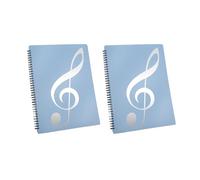 YGBWAOV 2X Classeur de Partitions, Capacité de 60 Pages, /Support pour Partitions, Convient au Format Lettre A4, Inscriptible et DéTachable (Bleu)