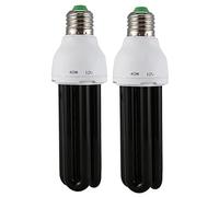 YGBWAOV 2X E27 40W UV Ultraviolet Fluorescent Blacklight CFL Ampoule Lampe 220V Forme: Droite Puissance Wattage: 40W DC 12V