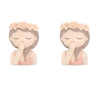 YGBWAOV 2X Kit de Pots de Petites Plantes Succulentes Féeriques avec Trou de Drainage, Pot de Cactus D'Intérieur de 4 Pouces, Vases de Fleurs Mignons Uniques, Décors B