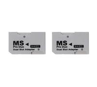 YGBWAOV 2X Lecteur de Carte Adaptateur de Carte Micro-SD TF vers MS Pro Double Slots pour Manette de pour Carte