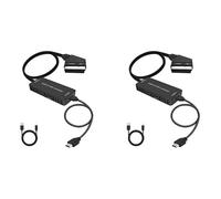 YGBWAOV 2X Scart vers -Converter Audio Converter Video Cablebox Adapter Supports 1080P HD Conversion Adapter