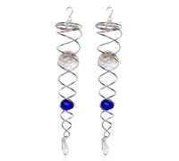 YGBWAOV 2X Stabilisateur de Fileur de Vent à Queue en Spirale de Boule de Regard Bleue, Spirale Décorative, Fileur de Vent en Spirale, Décoration de Jardin