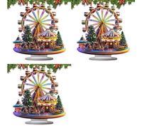 YGBWAOV 3X Décorations de Bureau en Acrylique de Forme Spéciale de Grande Roue de Noël 2D Décoration de Bureau en Grande Roue pour, Le Bureau, la Bibliothèque