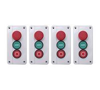 YGBWAOV 4X Arret D'Urgence NC NO Bouton Poussoir Momentane Rouge et Le Vert Passe 600V Station 10A