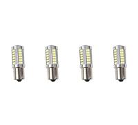 YGBWAOV 4X BA15S 12V Blanc LED Veilleuse Ampoule de Voiture 1156 P21W Argent 33-LED