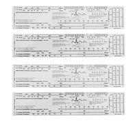 YGBWAOV 4X Indispensable Règle EKG Carte de Poche En Anglais