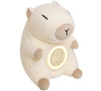 YGBWAOV Adorable Peluche Double Veilleuse, Luminosité Réglable, Affichage de L'Heure et de la Température, pour Enfants, Horloge de Dessin Animé