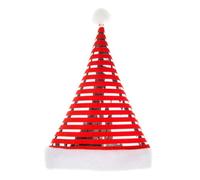 YGBWAOV Bonnet de Père Noël Unisexe Classique, Joli Bonnet de Père Noël Rayé en Velours avec Bordure Blanche pour Adultes, Femmes et, pour Les Fêtes.