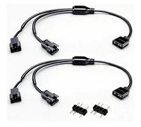 YGBWAOV Câble de Répartition ARGB 5V 3 Broches Mâle à 3 Broches - Câble D'Extension 1 à 2 (2 PCS) pour Ventilateurs RGB, Bandes LED.