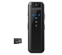 YGBWAOV Caméra de Surveillance Compacte pour Les Forces de L'Ordre, Enregistreur HD 1080p avec Vision Nocturne Infrarouge, Clip et Carte Mémoire de 128 Go.