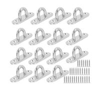 YGBWAOV Crochets D'Anneau de Crochet de Plafond en Acier Inoxydable M5 de 15 PièCes SéRies, Crochets en U de Plaque d'oeil de Tampon, Crochet de Support Mural avec 30 Vis