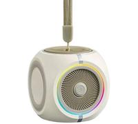 YGBWAOV Idée de, Haut-Parleur Bluetooth Portable Gyro avec Lumières RGB, Mini Caisson de Basses et Jouet Anti-Stress Blanc.