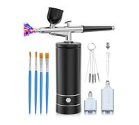 YGBWAOV Kit Aérographe avec Compresseur, à Ongles Portable, Ensemble D'Aérographe Sans Rechargeable, Machine à Aérographe Portable A