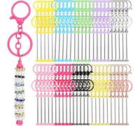 YGBWAOV Kit en Gros de 50 Pièces de Porte-Clés à Perles, Fournitures Mignonnes pour la Fabrication de Porte-Clés DIY avec des Plaques Métalliques, pour Les Femmes et Les, Artisanat et