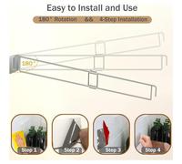 YGBWAOV pour la Canne D'Étagère d'angle RV pour la Cuisine, Les Tiges de Rangement de Réfrigérateur, Réglable 13,98-25,59 Pouces, Barres de Réfrigérateur (2 Paquets)