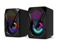 YGBWAOV X2 Haut-Parleurs D'Ordinateur avec Caisson de Basses pour Ordinateur de Bureau, Ordinateur Portable, éClairage LED, SystèMe de CinéMa Maison, BoîTe de Son Filaire USB