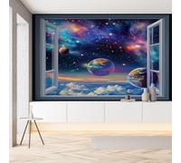 YGcegcia Papier Peint 250x175 cm Univers Galaxie Planète Terre Papier Peint Panoramique Intissé Système Solaire Ciel étoilé Mystique Tapisserie Photo Décoration Murale pour Salon Chambre Bureau