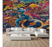 YGcegcia Papier Peint Graffiti Coloré Street Culture Papier Peint Grunge Art Musique Rock Adolescent Poster Panoramique Décoration Murale Tapisserie pour Salon Chambre D'Enfant 430x300 cm